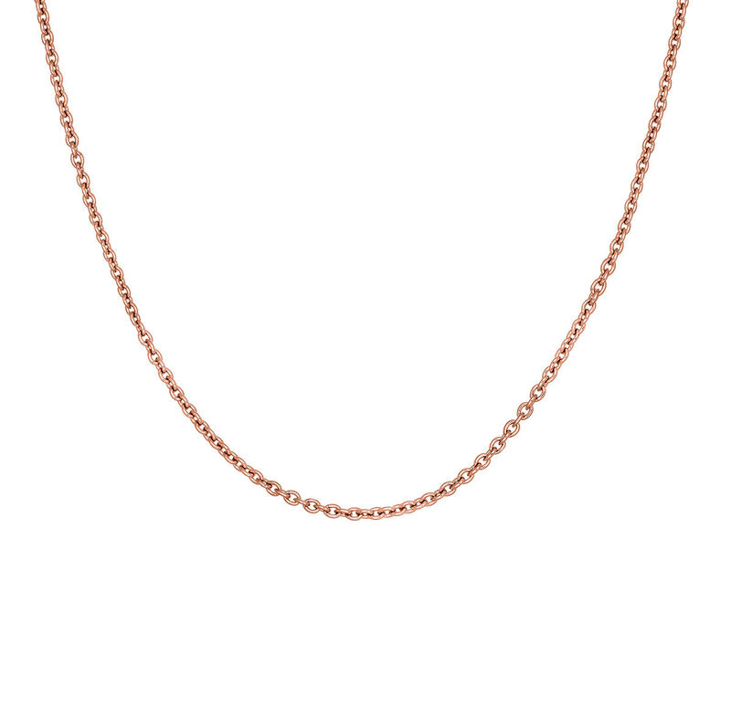 Simple rose gold plated silver chain, J03434-03, hi-res