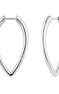 Large silver teardrop hoop earrings  , J04646-01