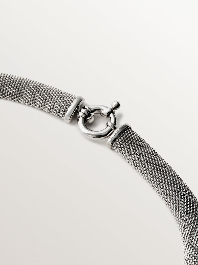 Rigid 925 silver pendant with mesh image number 4