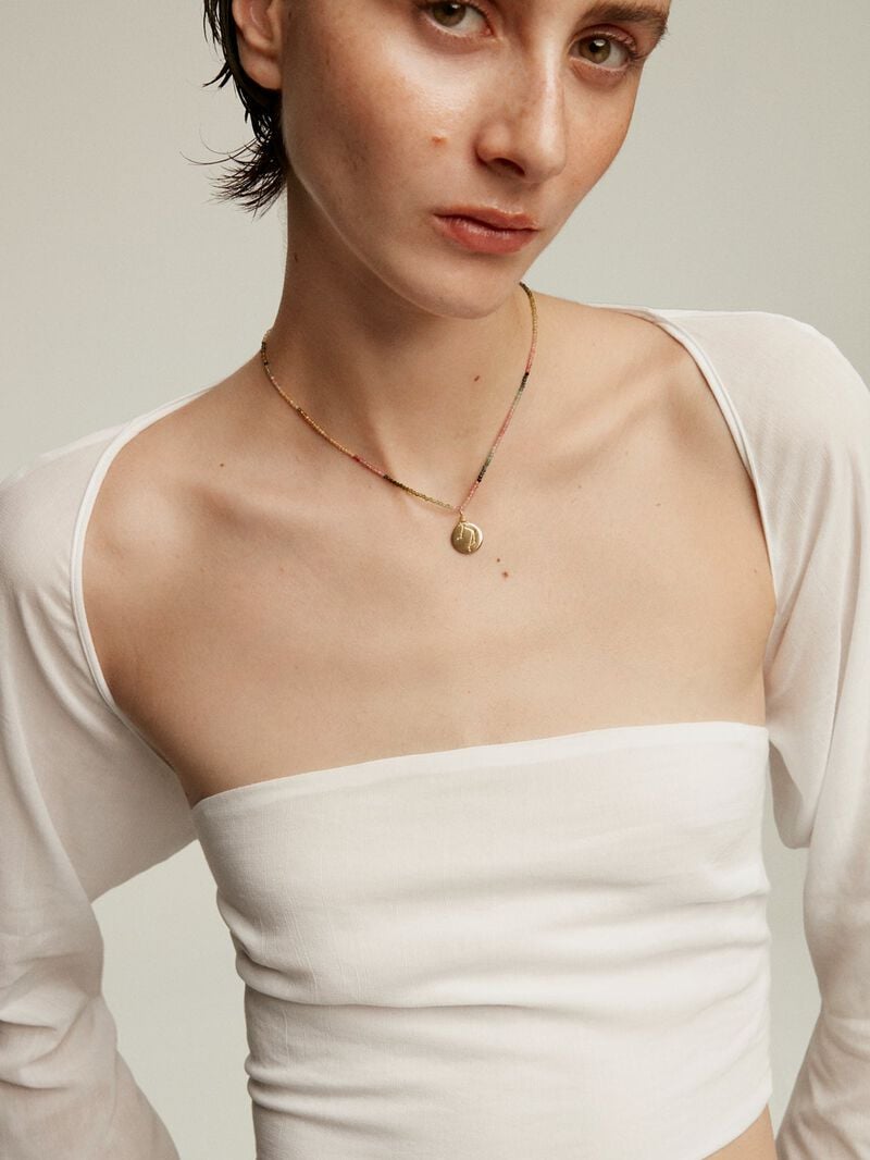 925 Silver Libra Charm bathed in 18K yellow gold image number 3