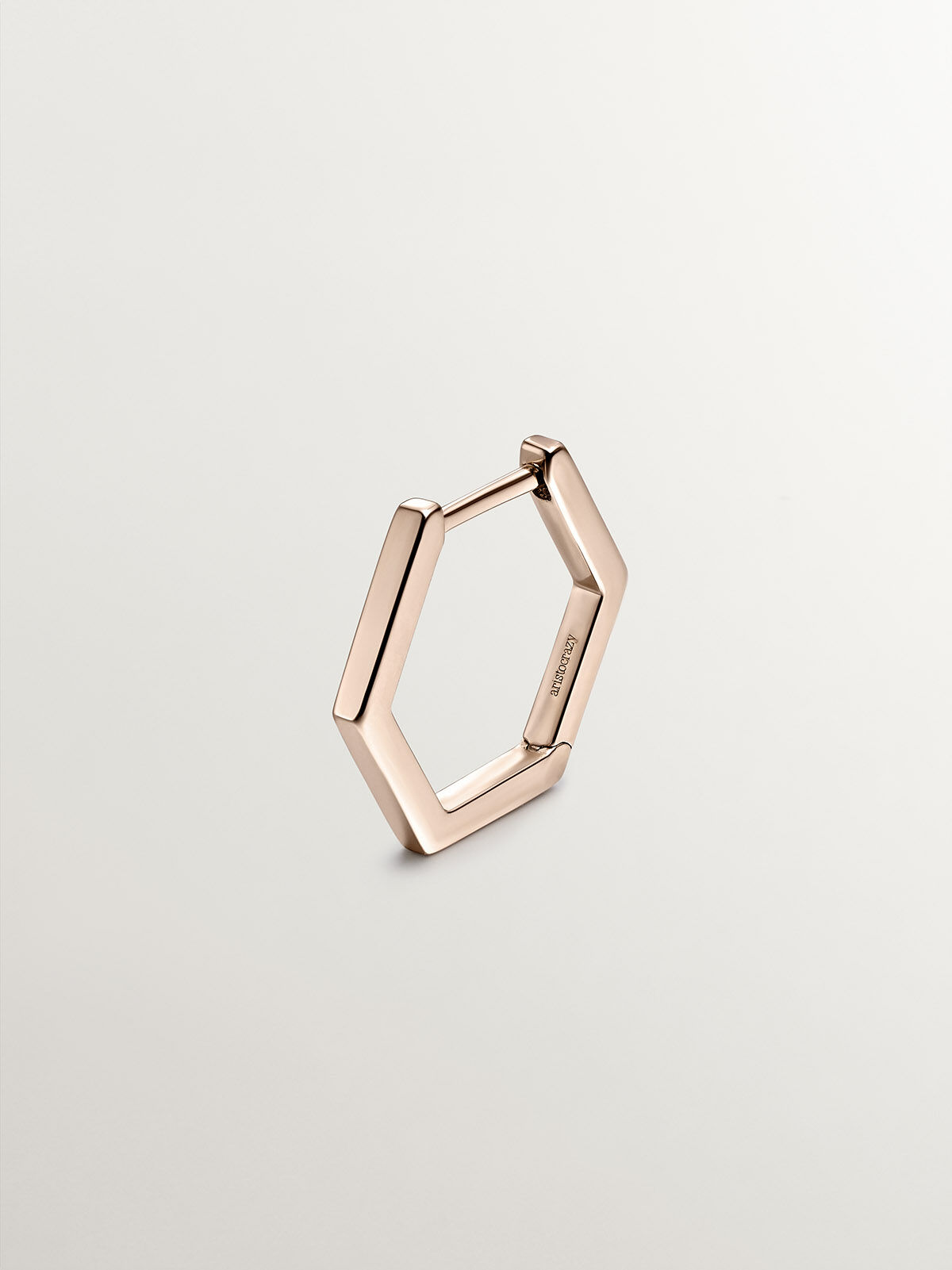 Rose gold hexagon hoop earrings hot sale