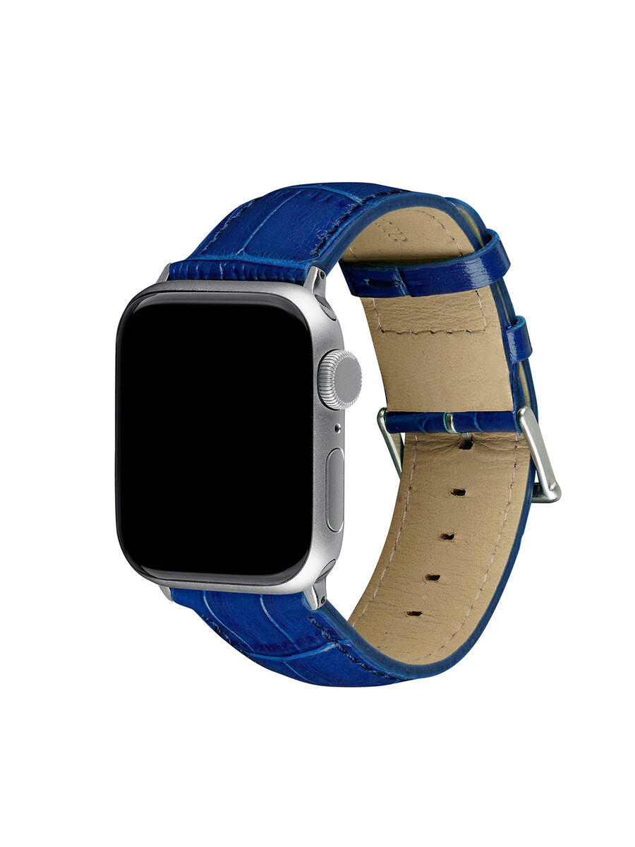 Correa Apple Watch cuero cocodrilo azul, IWSTRAP-BUC, hi-res