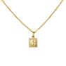 Gold plated square medal necklace, J04716-02