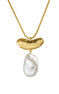 Collar con colgante de perla plata recubierta oro , J04058-02-WP