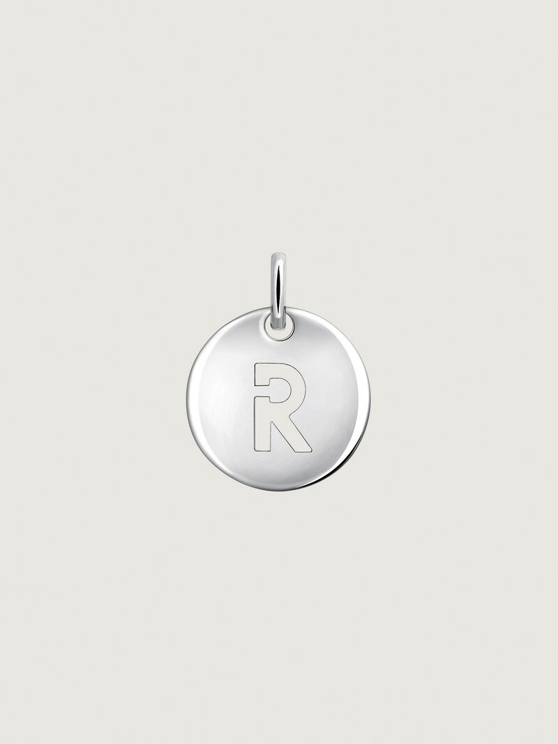 925 Silver Charm with Initial R image number 0