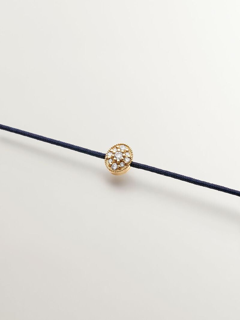 18K Yellow Gold and Thread Bracelet with Diamonds image number 2