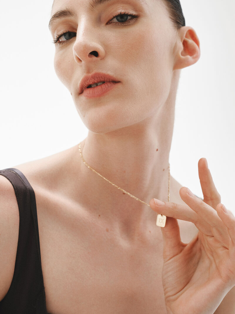 925 silver charm bathed in 18k yellow gold with number 9 image number 1