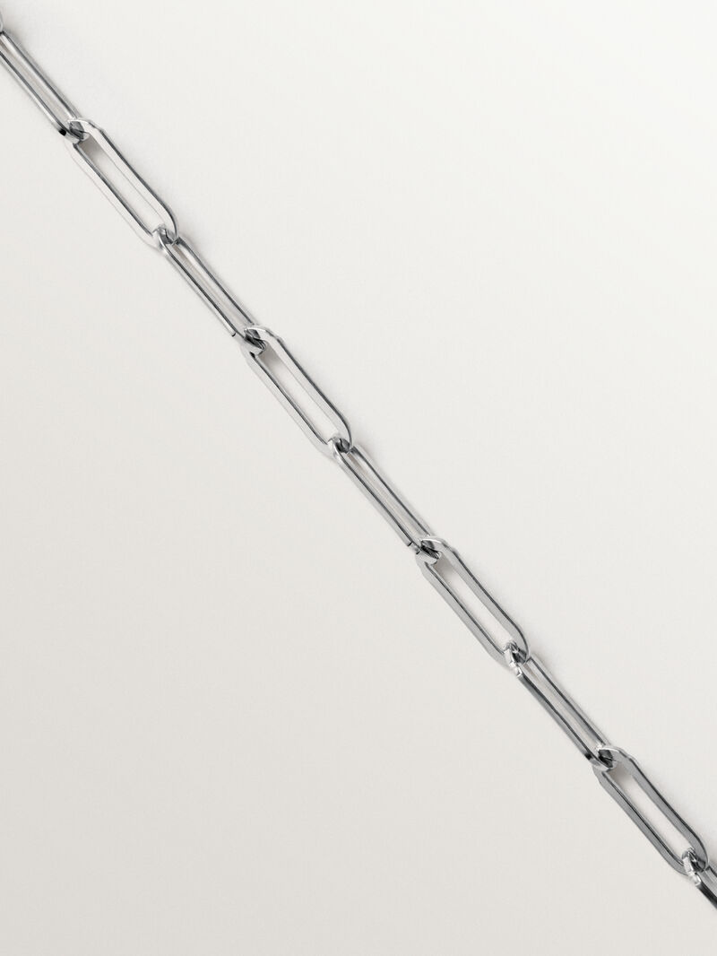 Rectangular link chain 65 cm in rhodium-plated 925 silver image number 2