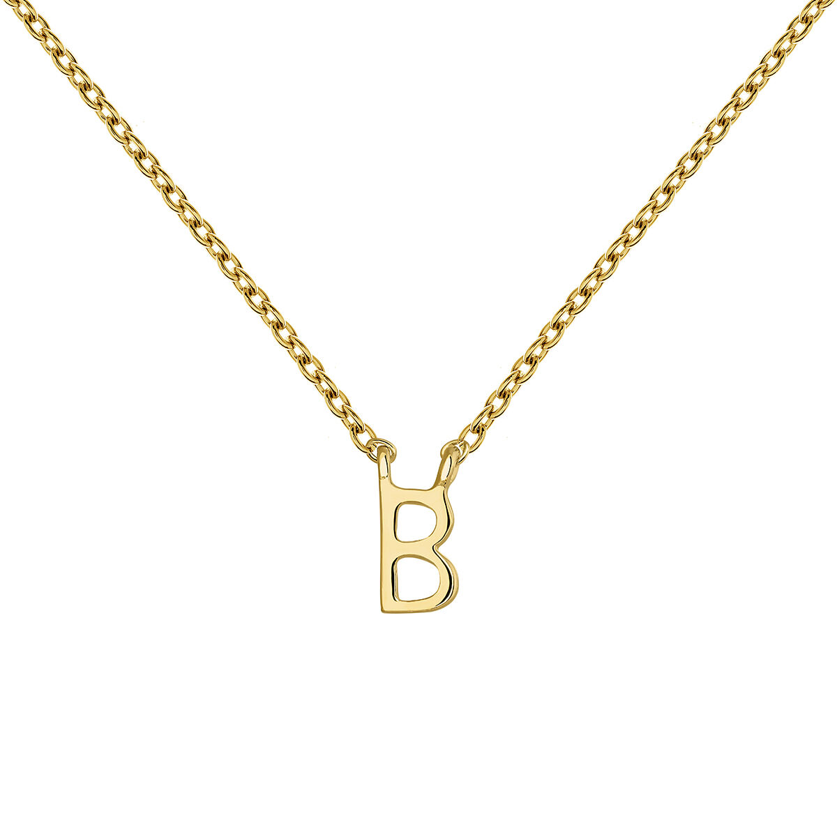 Gold Initial B necklace , J04382-02-B, mainproduct