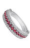 Ring in sterling silver with white topazes and rhodolites, J04998-01-WT-RO