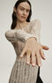 Anillo ancho camaleón de plata bañada en oro amarillo de 18kt , J03178-02