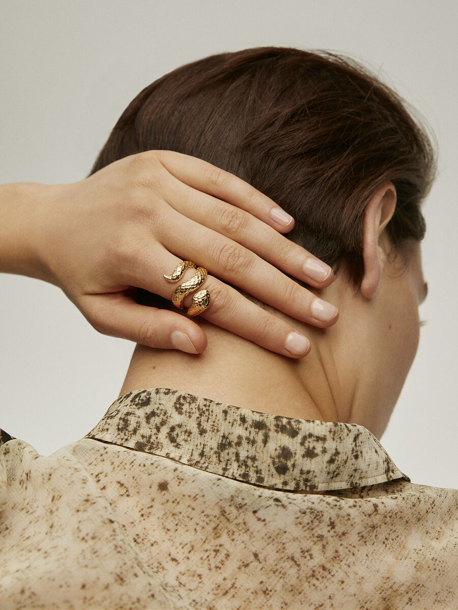 atmosphere Preferential treatment Unsuitable Gold open snake ring | Aristocrazy