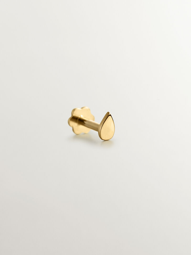 18K yellow gold piercing with a tear-drop shape. image number 1