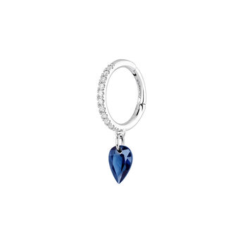 Hoop earring sapphire and diamonds white gold, J04077-01-BS-H, hi-res