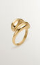 Convex spiral 18kt yellow gold-plated silver ring, J05223-02