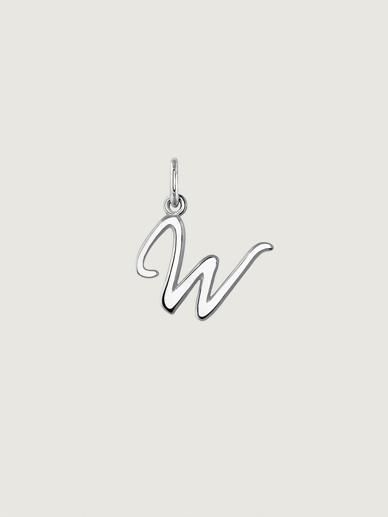 925 Silver Charm with initial W image number 0