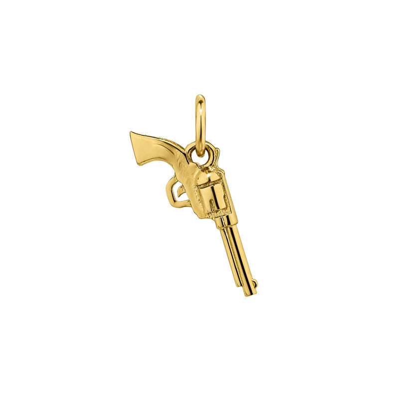 Gold-plated silver pistol charm , J04901-02, hi-res