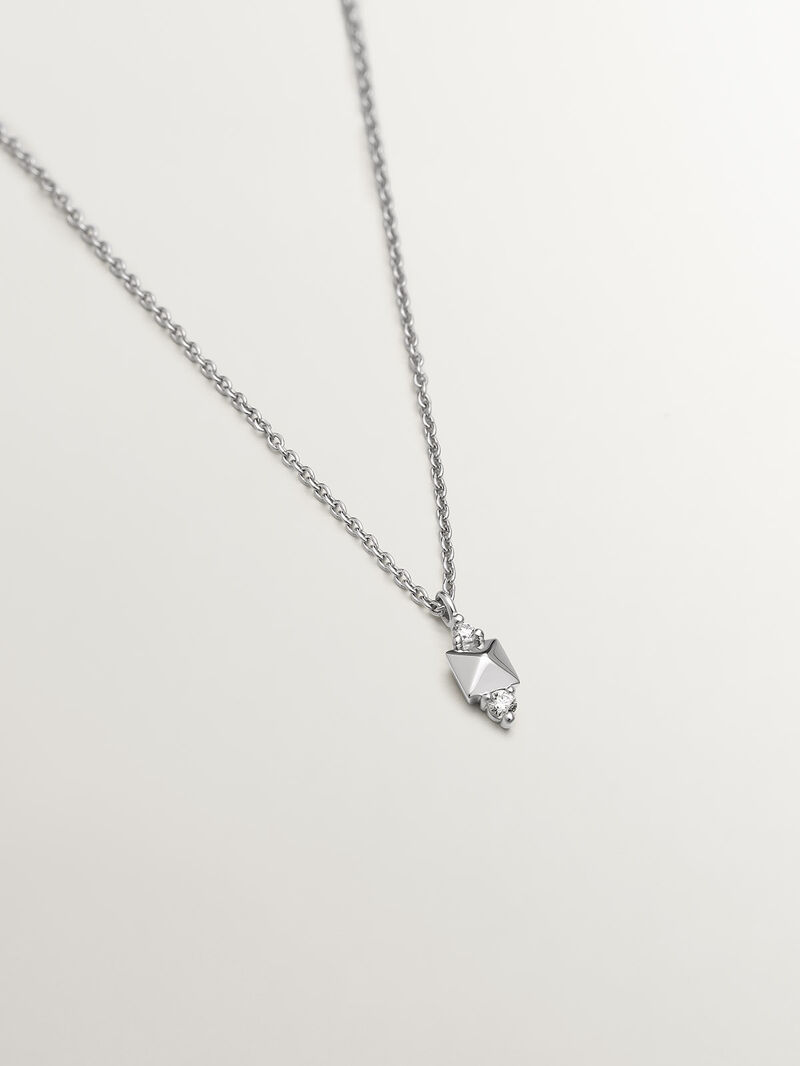 18k white gold pendant with tachuela and diamond image number 2