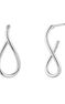 Medium thin wavy hoop earrings in silver, J05135-01