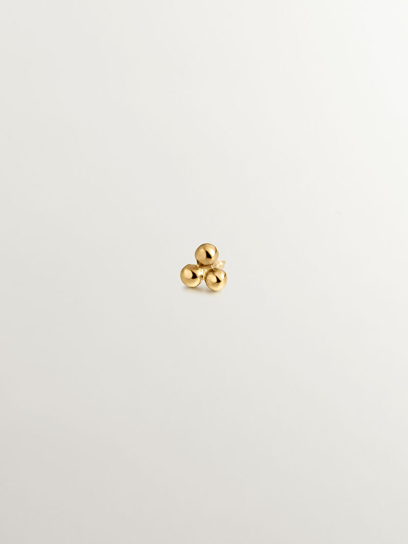 18K yellow gold piercing with triple bead image number 2