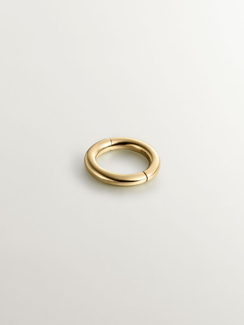 Small individual 9K yellow gold hoop earring. image number 2