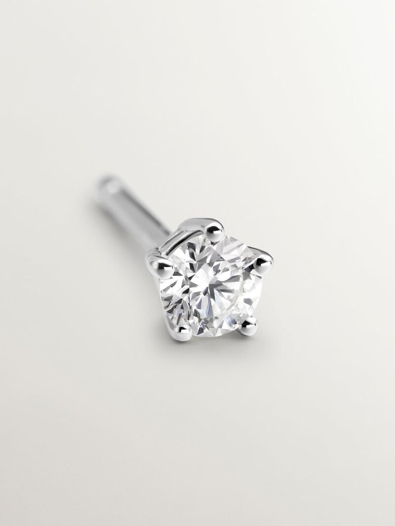 18K white gold single earring with diamonds image number 4