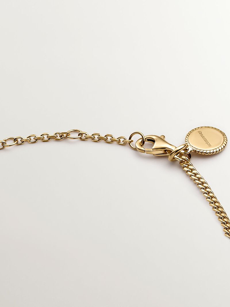 925 Silver bracelet bathed in 18K yellow gold with white topaz. image number 6