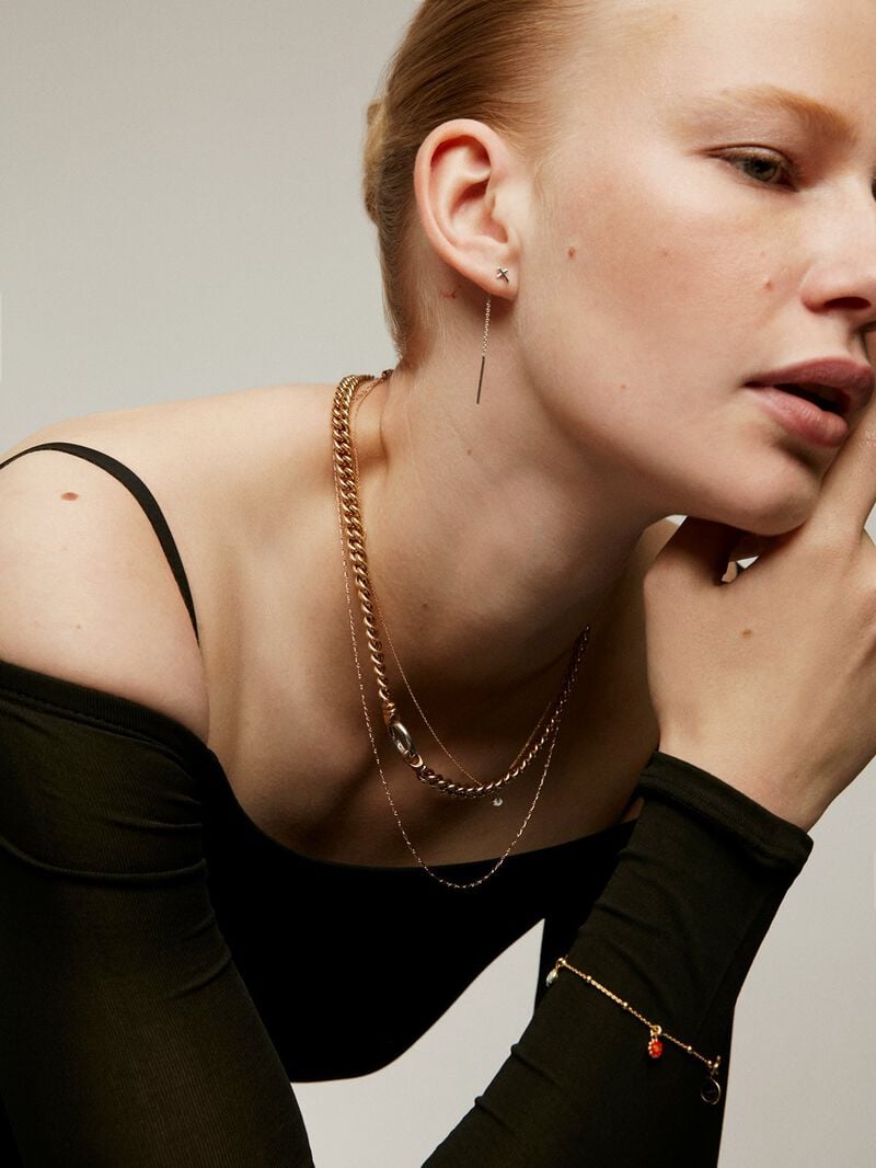 Fine chain of combined links in 9K yellow gold. image number 5