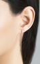 Simple rose gold plated pendant earrings , J04640-03