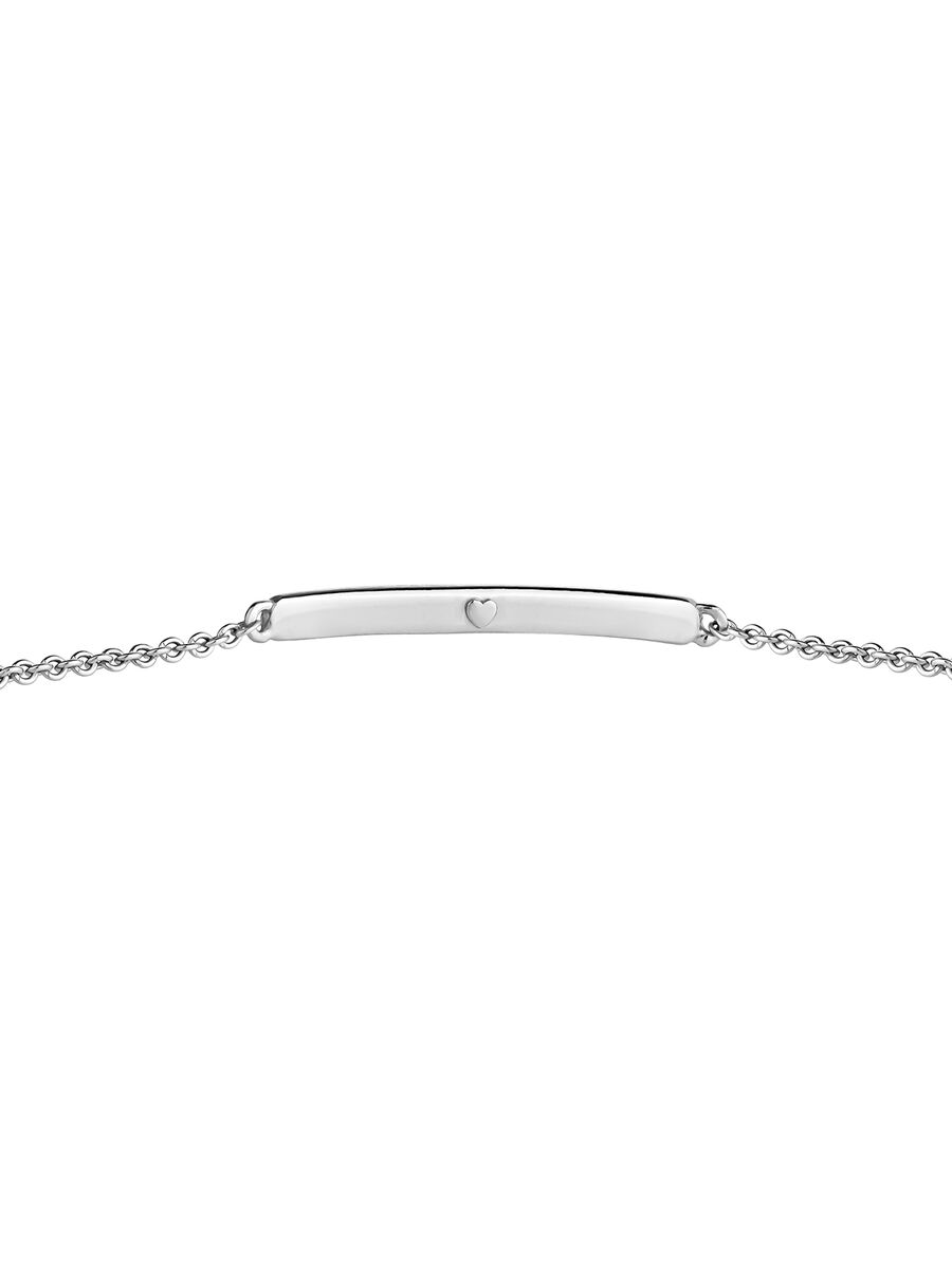 Pulsera esclava de plata con corazón interior, J05164-01, hi-res