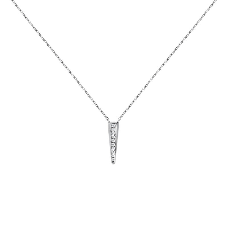 White gold spike and diamond necklace 0.04 ct , J03884-01, hi-res