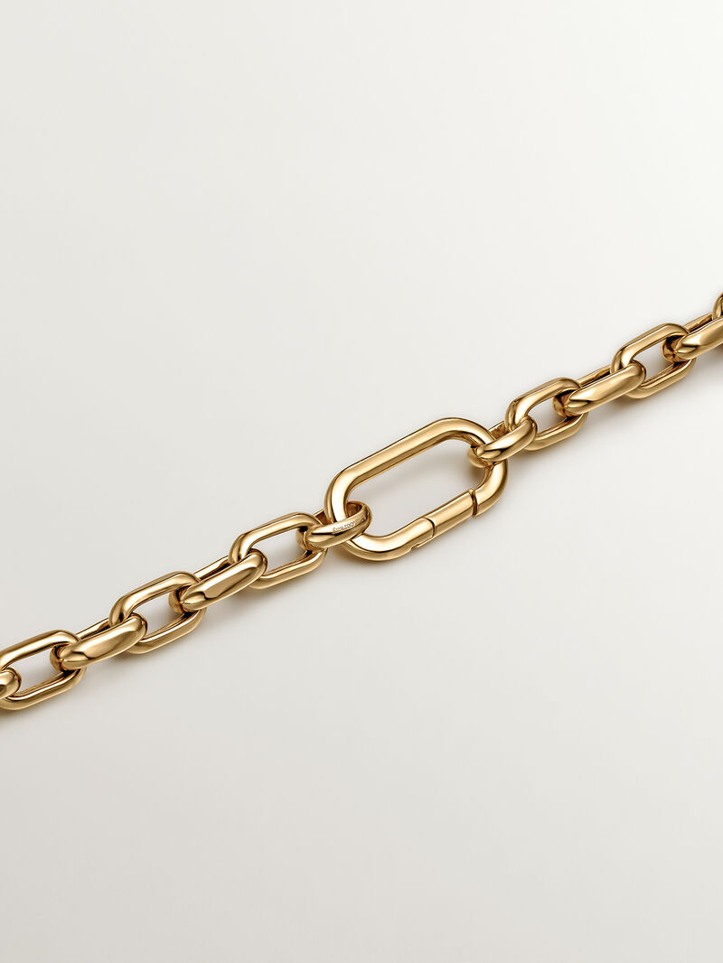 925 Silver Forza link necklace bathed in 18K yellow gold 45cm image number 6