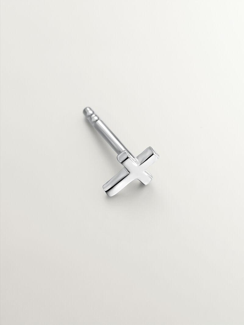 925 silver cross-shaped earring image number 2