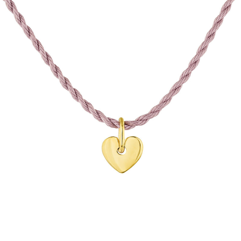 Gold plated silver silk thread heart pendant , J04847-02, hi-res