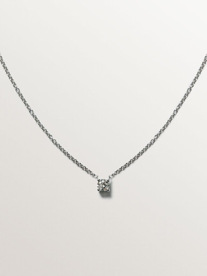 18K white gold solitaire pendant with 0.15ct diamond image number 0