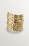 Wide 18kt yellow gold-plated silver wicker ring, J04412-02