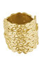Wide 18kt yellow gold-plated silver wicker ring, J04412-02