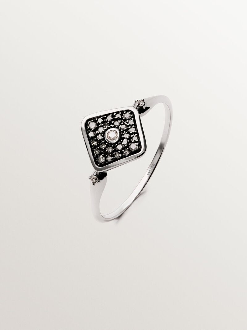 9K white gold diamond ring image number 0