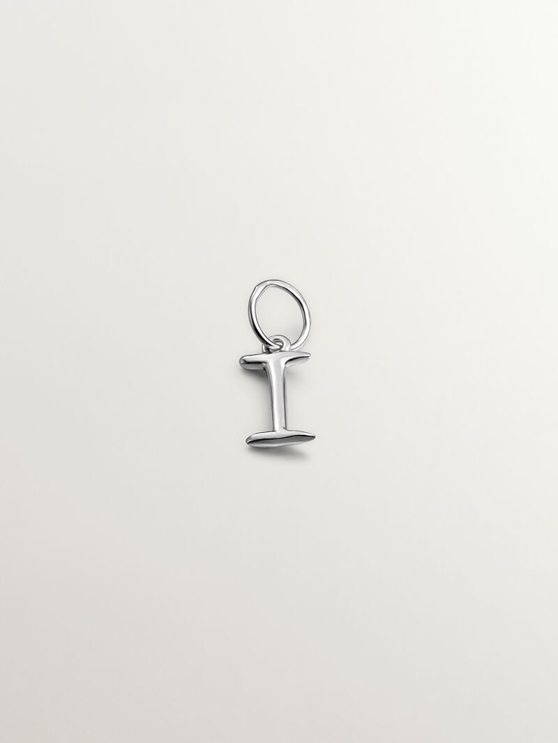 925 Silver Charm with initial I image number 1
