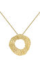 XL wicker-design oval pendant in 18kt yellow gold-plated silver, J04420-02