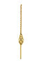 Single long chain earring in 18k yellow gold-plated silver with snake head, J04854-02-H