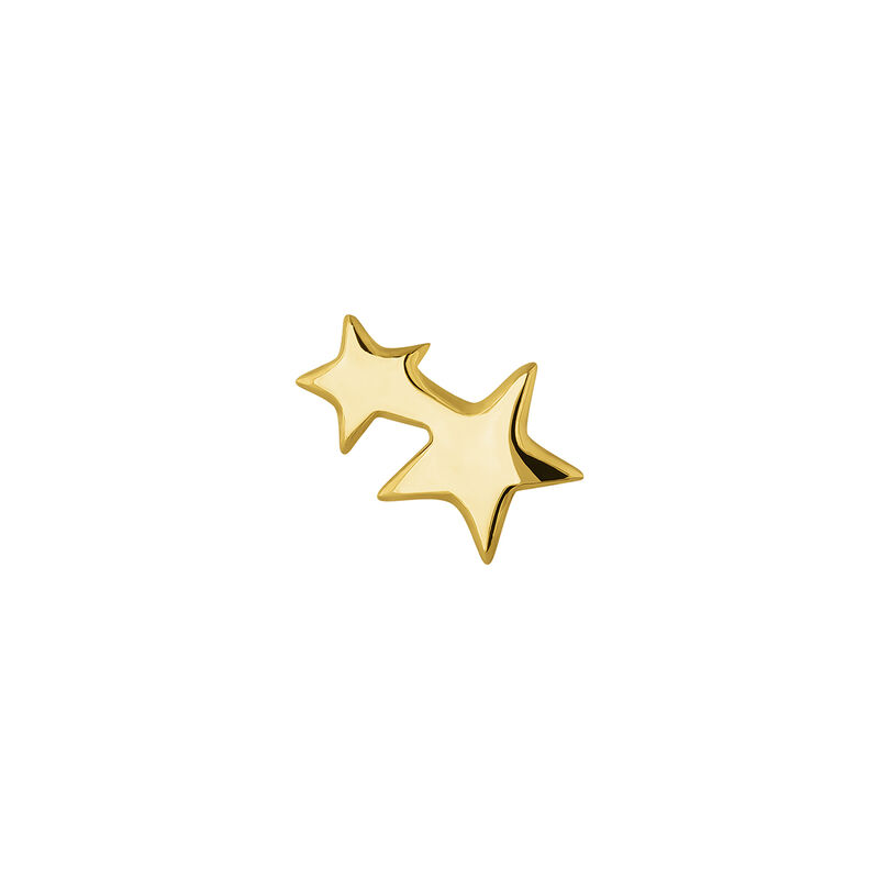 Gold plated silver two star earring, J04815-02-H, mainproduct