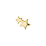 Gold plated silver two star earring, J04815-02-H