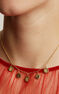 Gold plated round motifs ethnic necklace , J04446-02