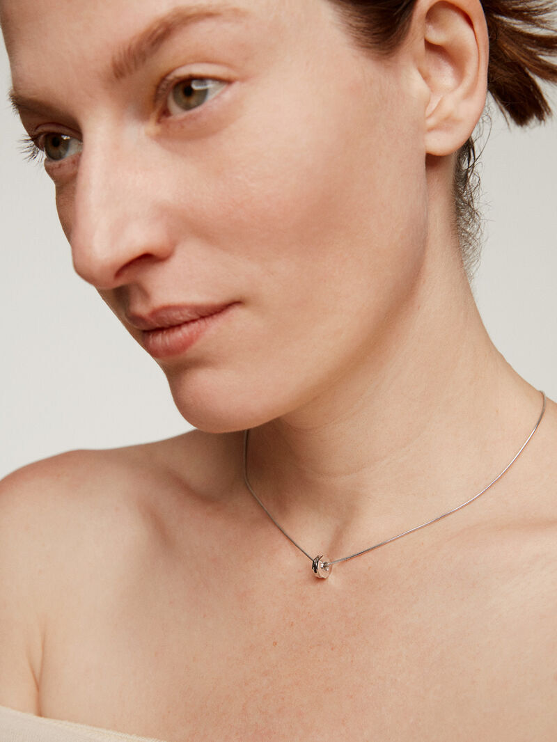 925 silver pendant with bearded links and geometric reason image number 1