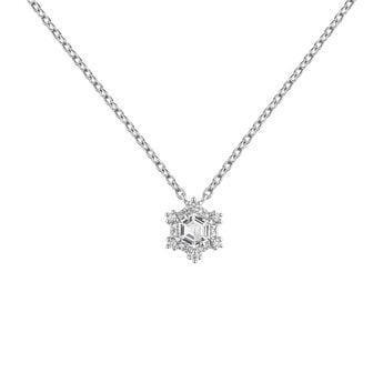 Silver topaz and diamond necklace , J04812-01-WT-GD, mainproduct