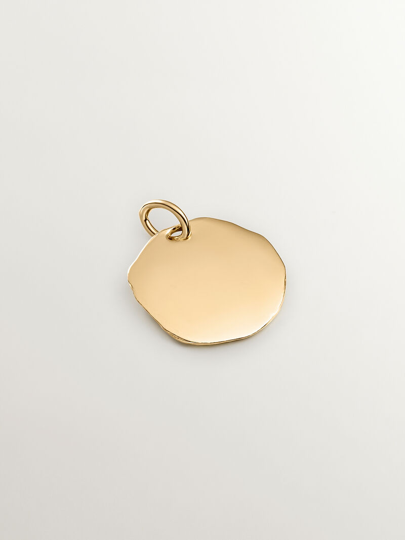 Handcrafted silver 925 charm, bathed in 18k yellow gold with initial B. image number 2