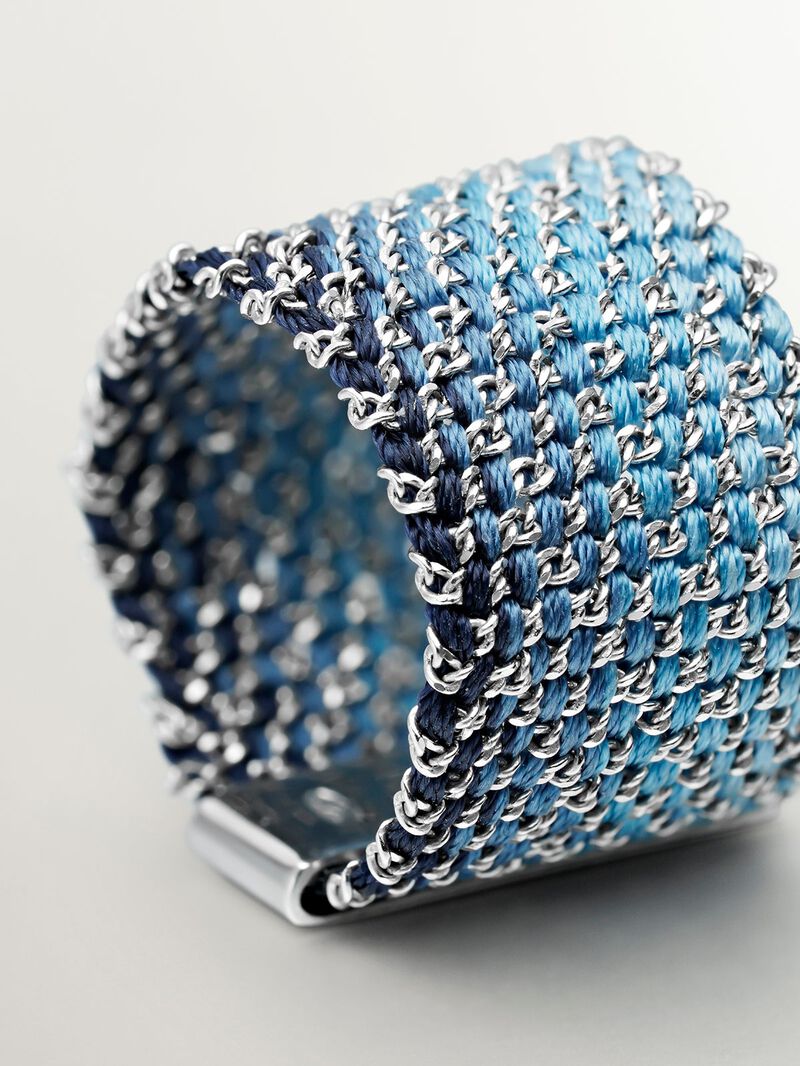 925 silver and silk mesh ring image number 6