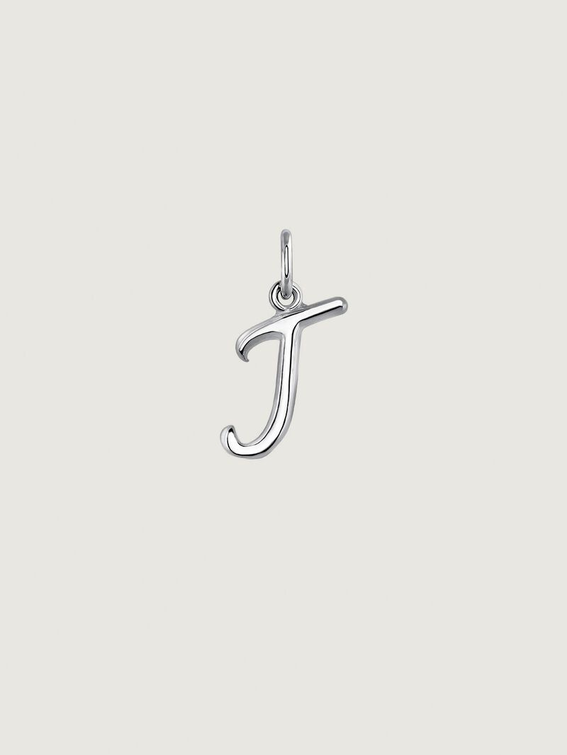 925 Silver Charm with initial J image number 1