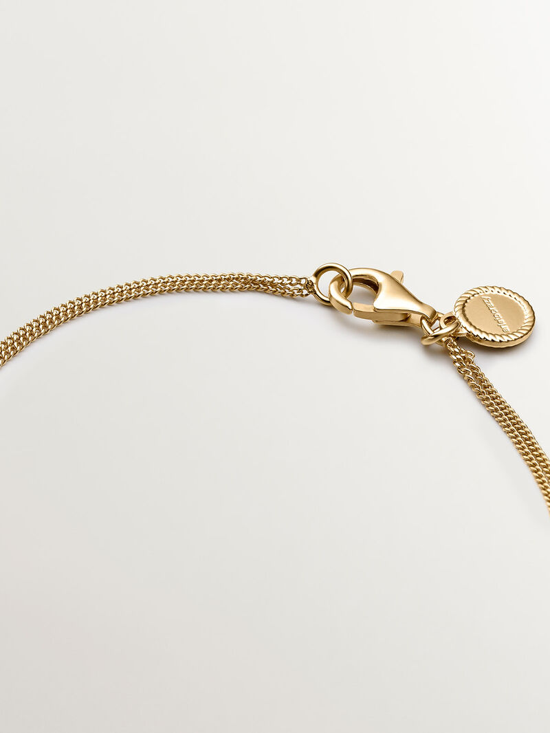 925 silver bracelet in 18k yellow gold with black ónix image number 5